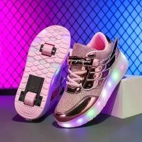 ราคา Girls Boys Teens Students Trendy Pink Breathable Mesh LED Light-Up Skate Shoes, Outdoor Sports Roller Blades for Girls, Roller Skating Shoes, Outdoor Sports Shoes, Flashy Footwea (1733522230818473436)
