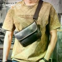 ราคา Genuine Leather Men's Single Shoulder Bag, Crossbody Bag Simple Fashion Cowhide Bag, Top Layer Authentic Leather Casual Style (1734412477124675511)