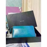 ราคา Used Paul Smith Zippy Wallet Blue Leather Original stripe in (1734417475419538844)