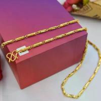 ราคา [เก็บเงินปลายทาง] พร้อมส่งในไทย สร้อยคอชุบทองคำแท้100% หนึ่งสลึง งานร้านทองไม่ลอกไม่ดำ Fashion necklace สร้อยคอทอง แฟชั่น ความยาว 18 นิ้ว ทองคำแท้ สร้อยทอง สร้อยคอผู้หญิง สร้อยคอ (1733789602930198068)