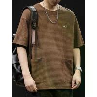 ราคา Men's Short Sleeve Pocket T-Shirt, Oversized Loose Round Neck T-Shirt for New Clothes (1733946130131551645)