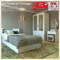 ราคา ชุดห้องนอนวินเทจ เตียง ตู้120 ซม โต๊ะเครื่องแป้ง รุ่น Moderal Vintage หรือรับพร้อมที่นอนสปริง 3.5 ฟุต, 5 - 6 ฟุต **ตจว.มีค่าจัดส่ง** (1730051820834621945)
