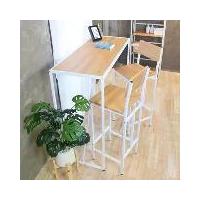 ราคา Vintage ชุดโต๊ะบาร์ 2 ที่นั่ง โต๊ะ เก้าอี้ ชุดโต๊ะบาร์สูง #FG-01976 โต๊ะบาร์ เก้าอี้บาร์ โต๊ะบาร์มินิมอล ขนาด 120*50*100 cm. วัสดุ PB ทนทาน เคลือบด้วย PVC โครงเหล็กพ่นสี (1730373180169816775)