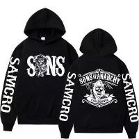 ราคา เสื้อฮู้ดดี้ กราฟิกสองด้าน Sons of Anarchy สำหรับผู้ชายและผู้หญิง สไตล์ฮิปฮอป เสื้อสเวตเตอร์ เสื้อสวมหัวสุดเท่ ผู้ชาย ย้อนยุค ขนาดใหญ่ มีฮู้ด Y2k Streetwear-46 (1734293588167460197)
