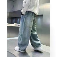 ราคา Boys' Loose Fit Straight Leg Faux Denim - Elastic Waist Non-Stretch Faux Denim Pants, All-Season Casual Streetwear with Pockets, Mid-Rise Harem Style for Kids, Perfect for School (1733317818543474393)