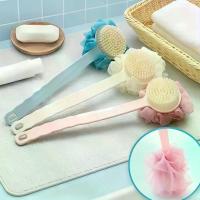 ราคา Pink Multi-Functional Double-Sided Bath Brush: Loofah + Bristle Design, Deep Cleaning Back / Foot + Gentle Exfoliation (Facial Scrub) with Built-in Bathroom Storage, Bathroom Ess (1733144271981676493)