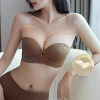 ราคา Front Closure Bra for Women, Tubi Press Feature, Enhance, Side Breast Collection, Anti-Sagging, Smooth, Thick Version, Suitable for Small Chest Dusty Pink (1734182649719522398)