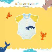 ราคา เด็กชายในชุดเดรสสีแดง cjMikaloveskids PLAY - P08 Candy romper รอมเปอร์สีพาสเทล ฟ้า-เหลือง สกรีนลาย Orca (1734425252128588870)