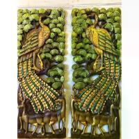 ราคา พร้อมส่งจากไทย แผ่นไม้สัก ไม้สัก แกะสลัก ลายนกยูง ปัดสี Set 2 แผ่น ขนาด 35x90 cm.งานไม้สัก แผ่นไม้ฉลุ ไม้แกะสลักติดผนัง ของตกแต่งผนัง งานฝีมือ (1731898976704039830)