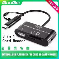 ราคา GUUGEI 3 In 1 Type C Micro USB SD TF Phone OTG Card Reader Host Adapter SD Card Reader for Samsung Mobile Phones Tablets (1733998658298414366)