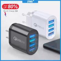 ราคา JTKE USB 3.0 Charger 4 Ports, Wall Charger Adapter Eu/us Charger for Samsung Xiaomi iPhone Huawei (1733882783327618334)