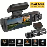 ราคา ZKCAMSPY Dual Dash Cam | 1080P Front & 720P Rear, HD Night Vision, Loop Recording, G-Sensor, Wide Angle, 27.5FPS, 5V Car Plug, Rechargeable Lithium Polymer, Adhesive Mount, PC (1733801524043417192)