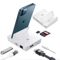 ราคา สายต่อมือถือเข้าทีวี สายต่อโทรศัพท์เข้าทีวี Lightning to HDMI/USB/RJ45/SD/TF/Light card reader การ์ดรีดเดอร์ สำหรับ iPhone (1729607399778847672)