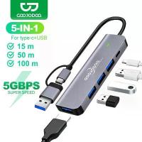 ราคา GOOJODOQ 5-in-1 5 Port USB 3.1 Type-C High Speed USB C HUB with 3.0 2.0 5Gbps TF SD Reader Card Slot PD for MacBook Pro Air USB C Splitter คําแนะนําผลิตภัณฑ์ใหม่ของเดือนนี้ ตะขอ (1733689159399015909)