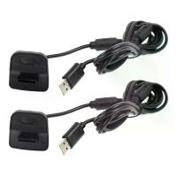 ราคา 2-Pack Xbox 360 Charging Cables and Wireless Gamepads - Black (1733976515979544094)