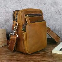 ราคา men's shoulder bag leather men's bag vertical small messenger bag head layer cowhide crazy horse retro bag (1734289627961394788)