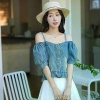 ราคา Same style fashion casual retro denim thin camisole, high-end design, niche and soft top (1733009677037700389)