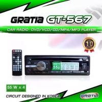 ราคา เครื่องเล่น DVD/วิทยุ 1Din GRATIA GT-567 รุ่นใหม่พร้อมชุดสาย (1732291102596106646)