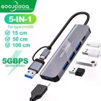 ราคา GOOJODOQ 5-In-1 5Port USB 3.1 Type-C High Speed ​​USB C Hub with Hub 3.0 2.0 5Gbps TF SD Reader PD Slot for MacBook Pro Air USB C Splitter (1733998688005686558)