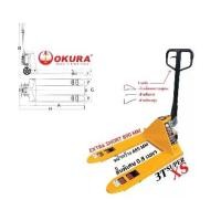 ราคา รถลากพาเลท ‘สั่น’ HAND PALLET TRUCK รุ่น E-OK-HP03XS OKURA (1731296619490477984)