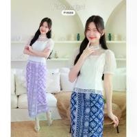 ราคา Fairy&Angel - FY8086 Set เสื้อลูกไม้แขนตุ๊กตากระโปรงพิมพ์ลายผ้าทอพื้นเมือง (S-7XL) (1733048971052484057)