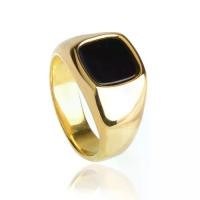 ราคา Improved Seamless Geometric Square Artificial Black Onyx Stone Trendy Men's Stainless Steel Ring Trendy Titanium Steel (1733378393941378878)