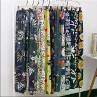 ราคา Summer Women's Cotton Lantern Pants Anti-Mosquito Beach Pants Artificial Cotton Casual Loose Cotton Jogger Sleep Pants (1733693202728453766)