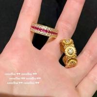 ราคา Dazzling Artificial Jewelry Exclusive Design Unique Earrings Bracelet Necklace Set Ancient Gold Dense Weave Rose Window Inlaid Diamond Ring New Chinese Style 18K Gold Plated Zirc (1733160254057514154)