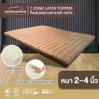 ราคา ท็อปเปอร์ยางพาราฉีดแท้100% 7 Zone Natural Latex Topper หนา 2-4 นิ้ว หุ้มผ้าVelour ขนาด3.5 ฟุต-6 ฟุต (1734088604888565043)