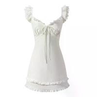 ราคา ราคาใหม่ ชุดเดรสสีขาว First Love ชุดเดรสสายสีขาวระบาย สไตล์สั้น ชุดนางฟ้าสไตล์ฝรั่งเศสระดับสูงสำหรับผู้หญิง (1733463958022751882)