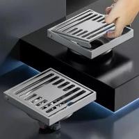 ราคา [COD] Newly upgraded flip cover floor drain apartment public bathroom anti loss floor drain 304 stainless steel anti odor floor drain (1733484110902625742)