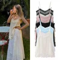 ราคา European and American women's fashion, summer export, pure desire style, sexy lace tank top, slim fit for women, versatile loose style, weight loss, pure desire style, sexy lace tank top, slim fit. (1