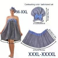 ราคา A set of 2 pieces, size 81* 215cm / 81* 160cm , weight 350Gsm, suitable for sizes M to XXXXL.It features an adjustable oversized bathrobe and princess hat with unique design and (1733921969157998218)