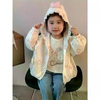 ราคา Girls' Cute Bunny & Heart Print Hooded Jacket with Pockets - Soft Pastel Pink & Zip-Up Coat, Long Sleeve Casual Outdoor Jacket for Spring/Fall, Everyday & Special Occasions (hand (1733488871025903068)