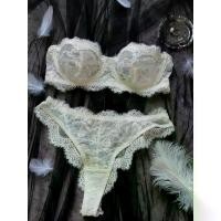 ราคา Pink Sweet Eyelash Lace Girlish Feel Hidden Desire Strapless Underwire Non Slip Strip Women Breathable Comfortable Sexy Underwear Two Piece Set (1734411126931031450)