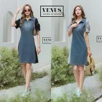 ราคา Jeans Patch Cotton 2Tone Floral Sleeve Zip Dress Shirt (1733738510851868618)