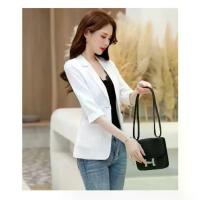 ราคา เสื้อแจ็คเก็ตเบลเซอร์ผู้หญิง สีพื้น แขนสามส่วน สไตล์เกาหลี ลำลอง บาง กันแดด เสื้อเชิ้ตแอร์ เครื่องปรับอากาศ เหมาะสำหรับฤดูร้อน 2025 (1731571318334981153)