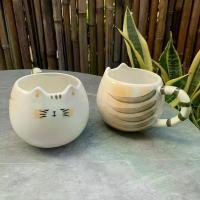ราคา แก้วน้ำลายแมวการ์ตูนน่ารัก 2 ชิ้น แก้วนม แก้วน้ำ แก้วเซรามิกสำหรับสัตว์เลี้ยง แมวน่ารัก แก้วกาแฟ (1733719921150822130)