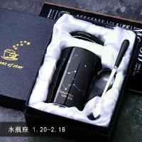 ราคา [COD] แก้วกาแฟ แก้วเซรามิคสีดำ แก้วน้ำ ชุดแก้วกาแฟมีฝาปิดและช้อน ตามราศี (1733852059965031898)