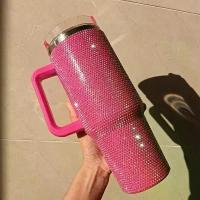 ราคา แก้วน้ำสแตนเลสขนาด 40 ออนซ์ ประดับเพชร แก้วน้ำผู้หญิง แก้วเพชรเงา แก้วกาแฟ ขวดน้ำ แก้วน้ำสำหรับเดินทาง (1734249308383971028)