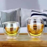 ราคา โปรโมชั่นขายร้อน แก้วสองชั้น แบ่งชา 200 มล. ชุดอุปกรณ์ชงชา แก้วชา แก้วกาแฟ (1734048947588532178)