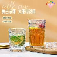 ราคา แก้วน้ำลายดอกทานตะวันขอบทอง แก้วน้ำแบบย้อนยุค แก้วกาแฟ แก้วน้ำเย็น แก้วน้ำสำหรับใช้ในบ้าน (1734234988006376668)