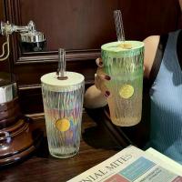 ราคา แก้วน้ำแก้วใส สีไล่เฉด ทนความร้อน ดีไซน์สวยหรู มีหลอดดูด | แก้วกาแฟ/ชานมไข่มุก ใช้ในออฟฟิศ แก้วคู่รัก (ของขวัญ) (1733314588928869739)