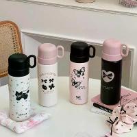 ราคา แก้วกาแฟ พิมพ์ลายดอกไม้ สีชมพูและสีดำ พร้อมหลอด ความจุ 500 มล. ทำจากสแตนเลส 316 แก้วเก็บความเย็นน่ารัก (1732177400529258373)