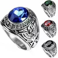 ราคา แหวนพลอย, สไตล์วินเทจ, ฝังนกอินทรี, แดง, น้ำเงิน, ดำ, เขียว, พลังงาน กรอบ ลูกอม (1731341109581546674)