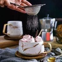 ราคา แก้วกาแฟหินอ่อนนอร์ดิก ถ้วยน้ำหรูหราด้าน คาเฟ่ ชา นม กาแฟควบแน่น ถ้วยเซรามิก ชุดจานรองพร้อมช้อนจาน ชุด Ins (1730004315202358236)