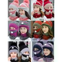 ราคา (M-015)Set 3 ชิ้น หมวกผ้าไหมพรม + ปลอกคอ+เเมส หมวกผ้าไหมพรม หมวกถัก หมวกกันหนาว หมวกผ้าไหมพรมเกาหลี (1729569723421329746)
