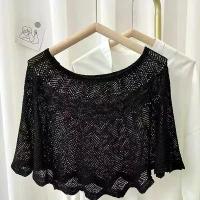 ราคา ผ้าคลุมไหล่ลูกไม้โครเชต์, ถักกลวง, เสื้อสวมหัวสั้นฤดูร้อน, สำหรับผู้หญิง, ปลอกคอปลอม, ปลอกคอ, ผ้าพันคอเสื้อคลุม, เสื้อเบลาส์ลูกไม้, ปกชายหาด, เสื้อยืดหลวม, ผ้าคลุมไหล่ (1732182592318638774)
