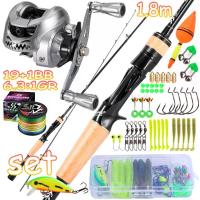 ราคา เบ็ดตกปลาครบชุดหยดน้ํา ปลายก้านแข็ง1.8m แหวนนำทางพิเศษ SOUGA 19+1BBรอกหยดน้ำ 6.3:1GR รอกตกปลา สายpe เหยื่อตกปลา คันเบ็ดครบชุด คันเบ็ดตกปลาพร้อมรอก ชุดเบ็ดตกปลาครบชุด sport outdoor (1734452509226140936