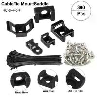 ราคา สายรัดซิป 100 ชิ้น ฐานยึดแบบอาน พร้อมสายรัด 100 ชิ้น ยาว 200 มม. สกรูแตะ 100 ชิ้น คลิปหนีบสายเคเบิล ลวด คลิปหนีบสายไฟ สีดำ (1732159156869695523)